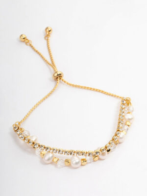 Freshwater Pearl & Facet Bracelet