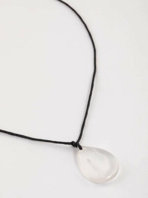 Fabric Clear Quartz TearCollar Necklace