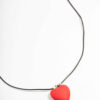 Rhodium Heart Beaded Necklace