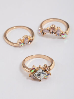 Rose Opal Embellished Ring Pack