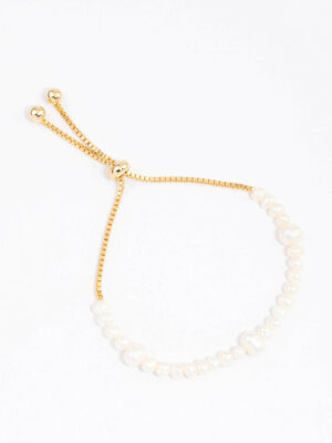 Large Station Full Freshwater Pearl Bracelet