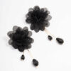 Black Layered Flower Earrings