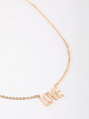 Black Letter Pendant Necklace