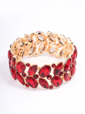 Red Adjustable Stone Bracelet