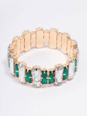 & Green Rectangle Stretch Bracelet