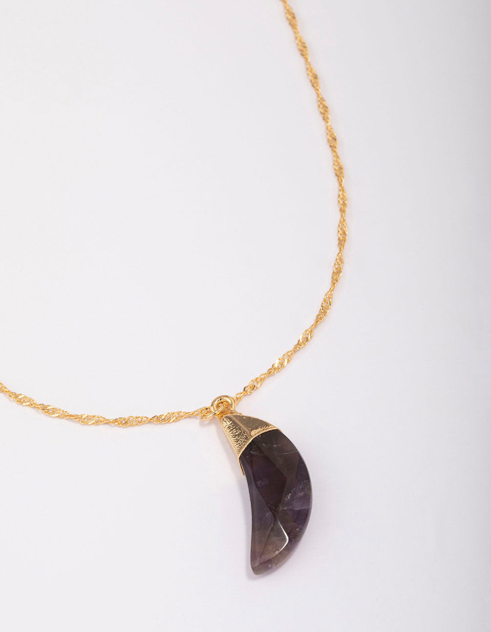 Crescent Amethyst Pendant Necklace