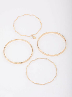 Wavy Bangle 4-Pack