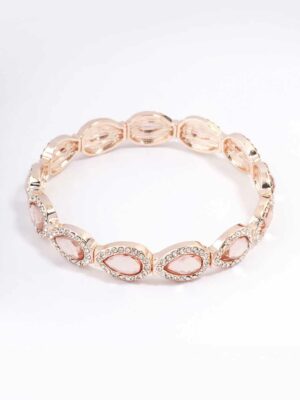 Rose Marquise & Pink Stretch Bracelet