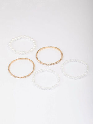 & Pearl Mixed Bracelet 5-Pack