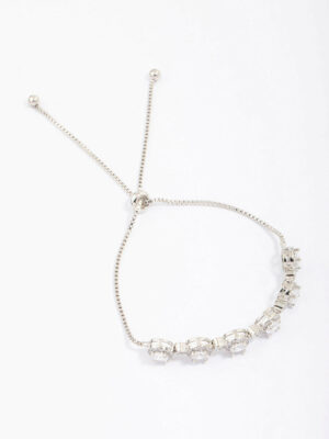 Rhodium Halo  Bracelet