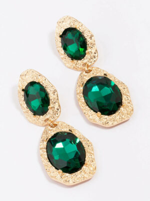 Double Disc Emerald Earrings