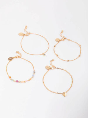 Beaded Coin Bracelet 4-Pack