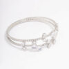 Rhodium Leaf Layered Bangle