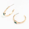 Oval Halo Hoop Earrings