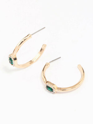 Oval Halo Hoop Earrings