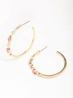 Pear Circle Hoop Earrings