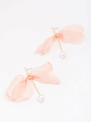 Fabric Knotted Flower Earrings