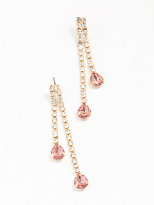Double Pink Pear Earrings