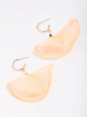 Fabric Flower Huggie Earrings