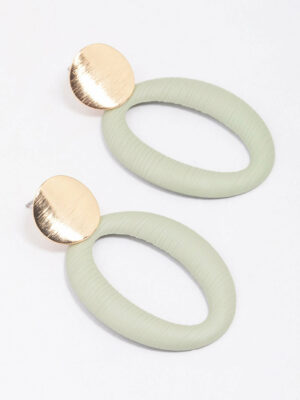 Disc Textured Oval Earrings