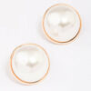 Pearl Dome Encased Stud Earrings