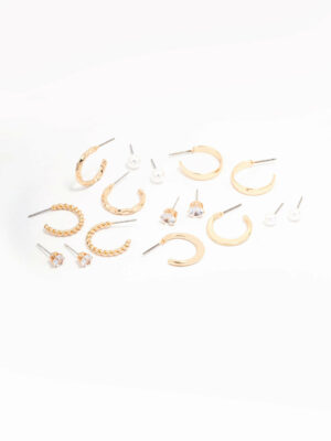 Pearl Mixed Hoop & Stud Earring 8-Pack