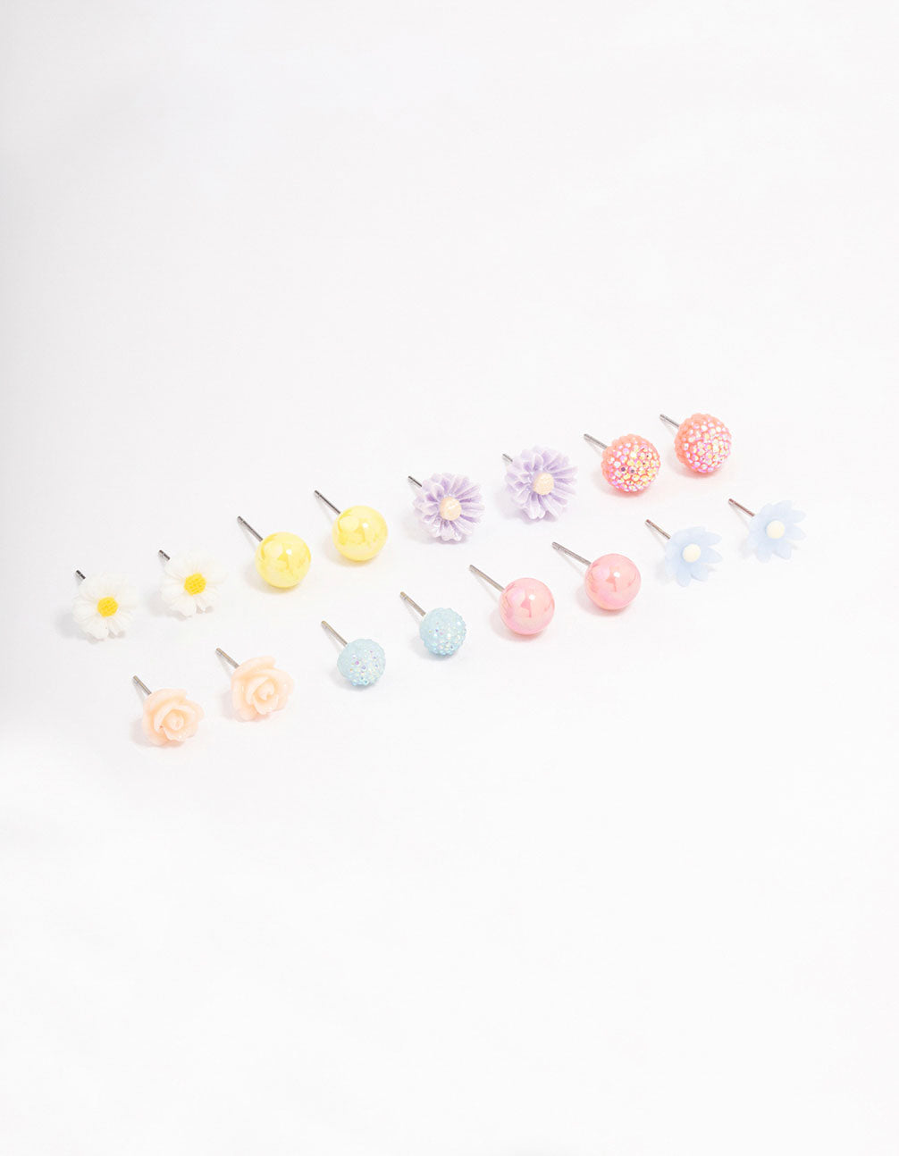 Round Flower Earring 8-Pack