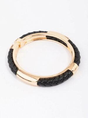 & Black Textured Bangle