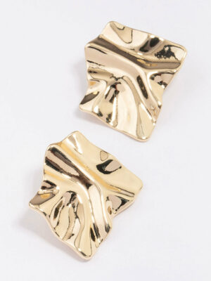 Warped Metal Stud Earrings