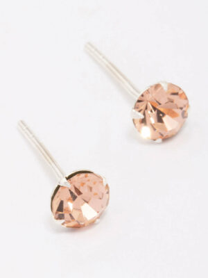 Blush Czech Crystal Small Stud Earrings